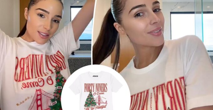 Olivia Culpo crée merch personnalisé 49ers sur Amazon