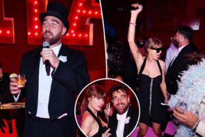 Travis Kelce surprend Taylor Swift avec la fête de clôture