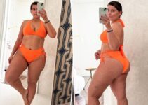 Nelly Furtado en bikini orange célèbre 'nouveaux niveaux d'amour propre'