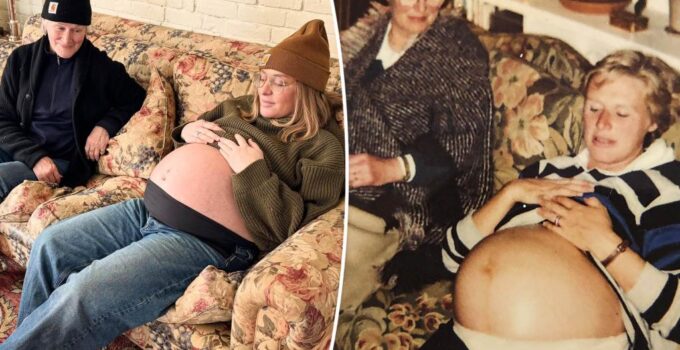 Annie Starke recrée la photo de grossesse de Glenn Close