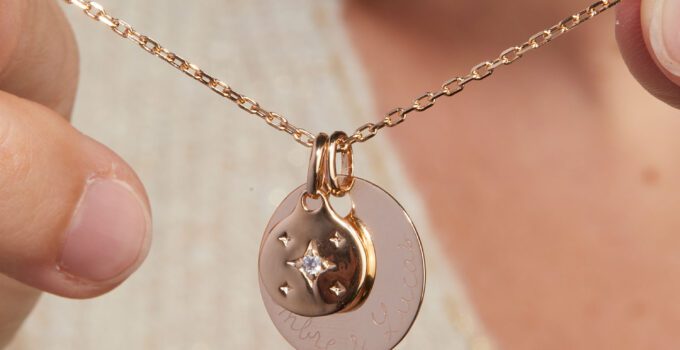 crystal star necklace worn 2