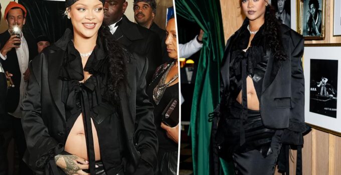 Rihanna enceinte dévoile son style épique, montre son ventre :